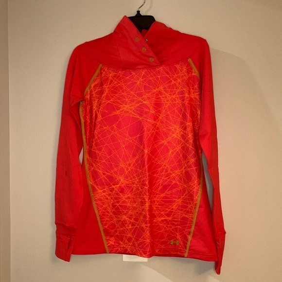 Under armor pink snap collar long sleeve top - Picture 1 of 8